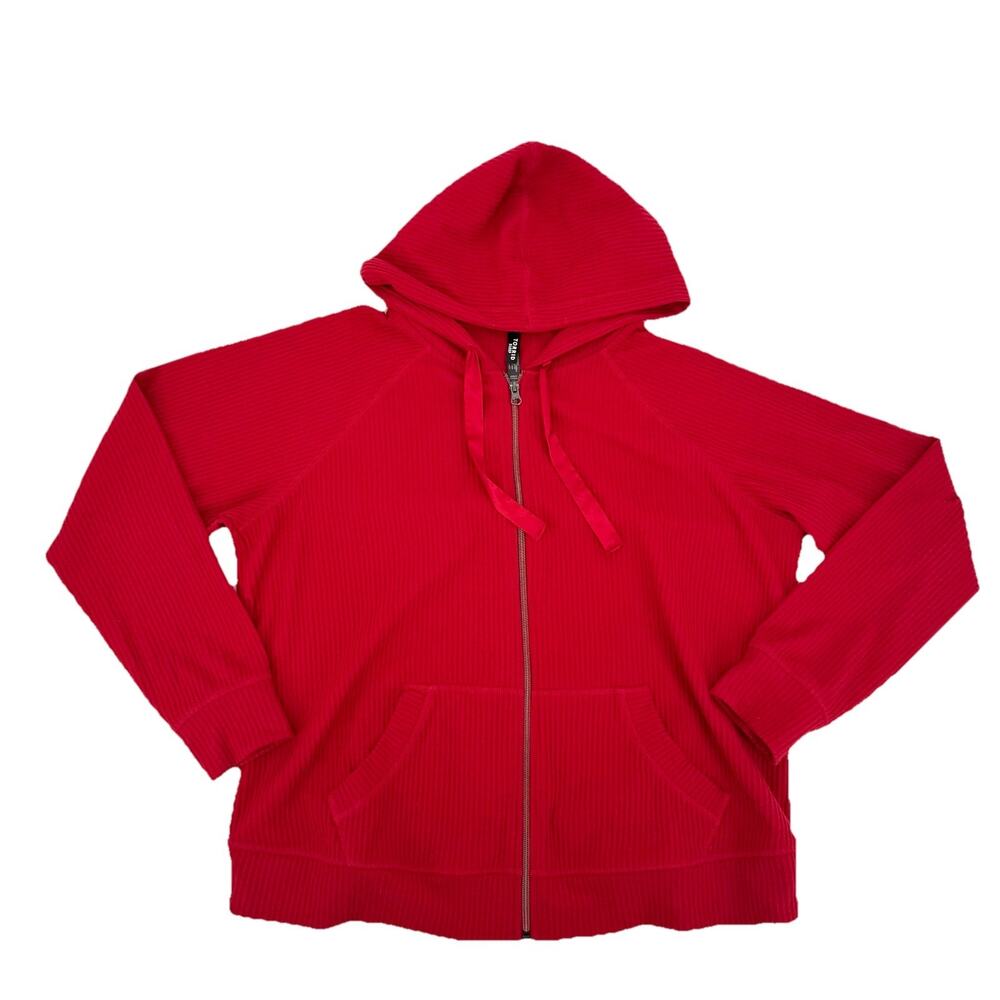 Torrid Sleep Women’s Size 2X Heavy Red Hacci Ribbed Lounge Zip Hoodie